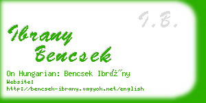ibrany bencsek business card